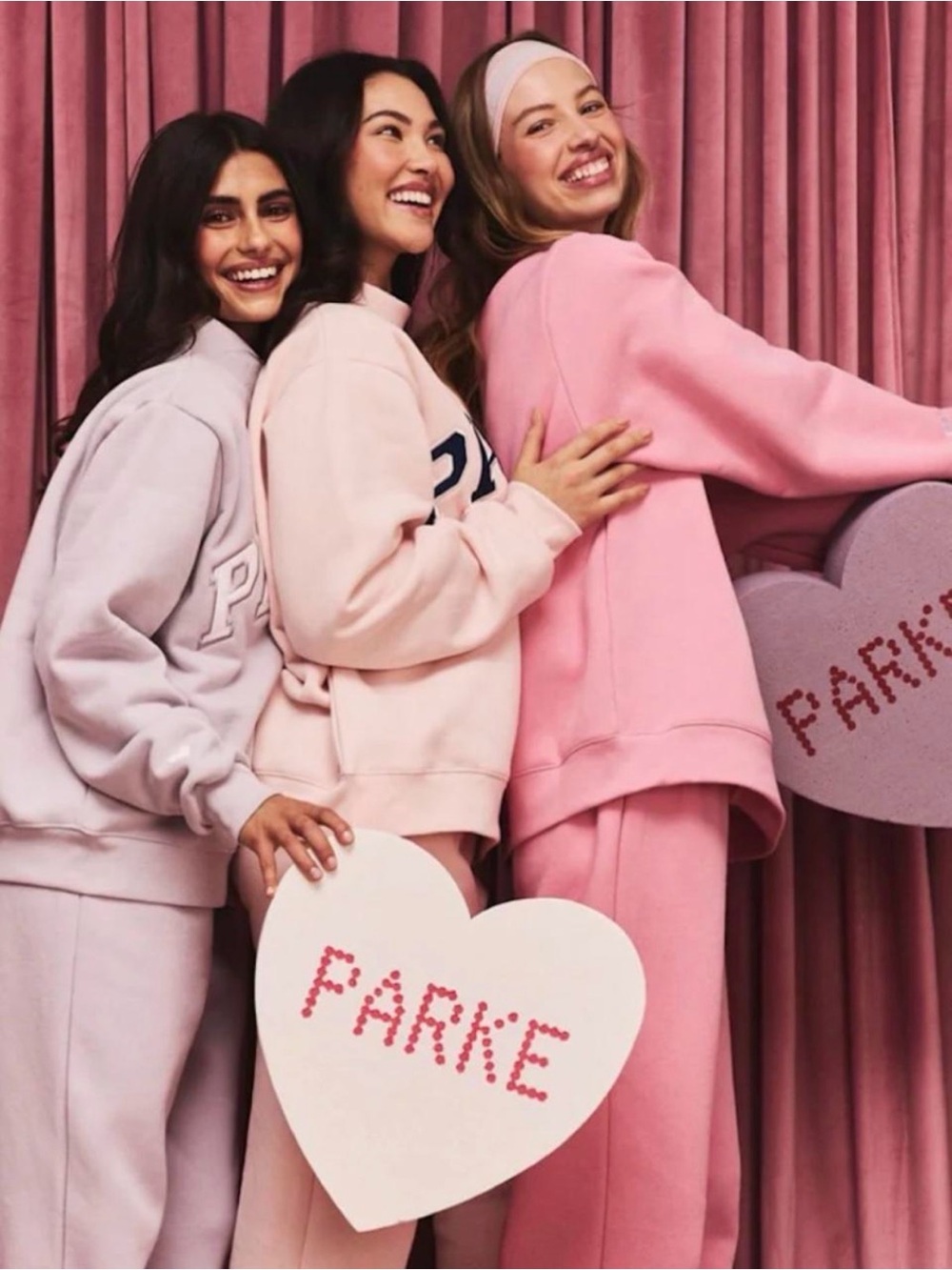 Parke Valentine day drop 2026. Lavender mock neck with Raised Collegiate Logo - Picture 5 of 5